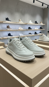 Clean & Modern: Light Grey Casual with Chunky Sole Sneakers